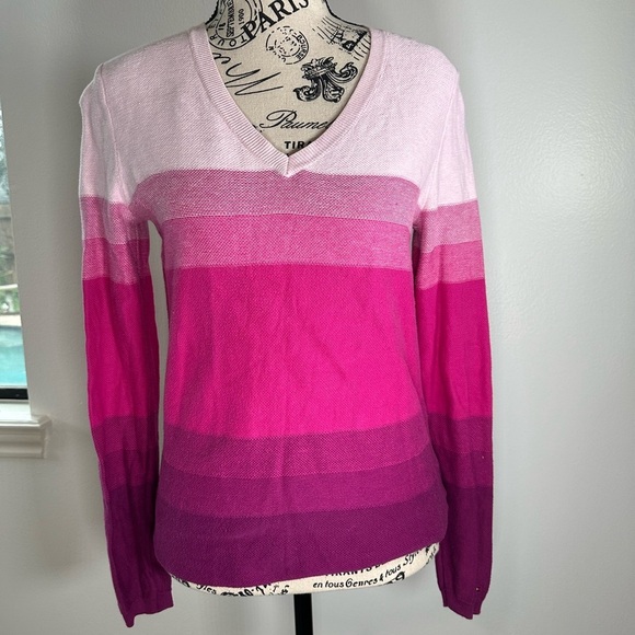 Tommy Hilfiger Women's Small Sweater Pink Ombre stripe - Picture 3 of 8
